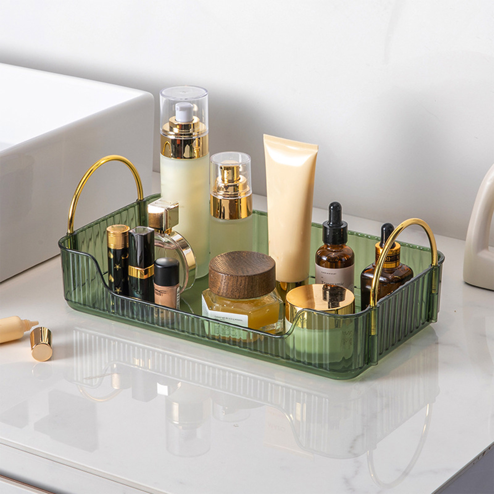 Home Office Bathroom - Badkamerorganizerrek Licht Luxe Acryl Opbergdoos voor