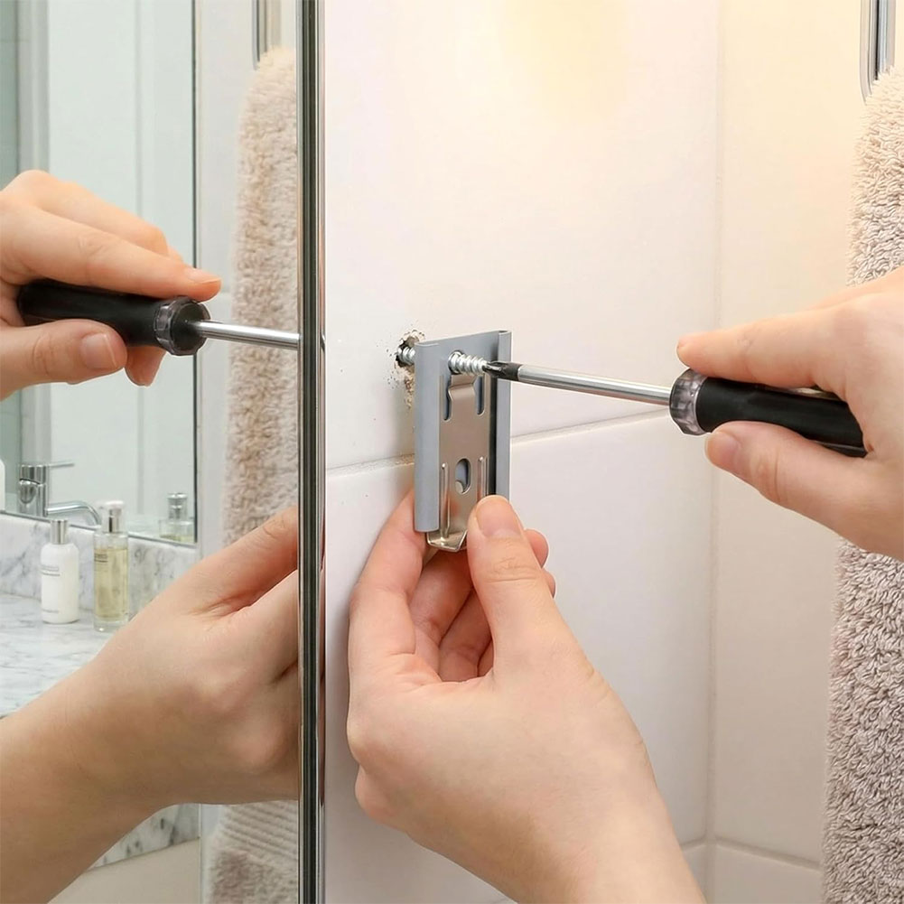 Home Hardware Bathroom Mirrors - Badkamerspiegelbeslag Verstelbare spiegelclips voor thuis en