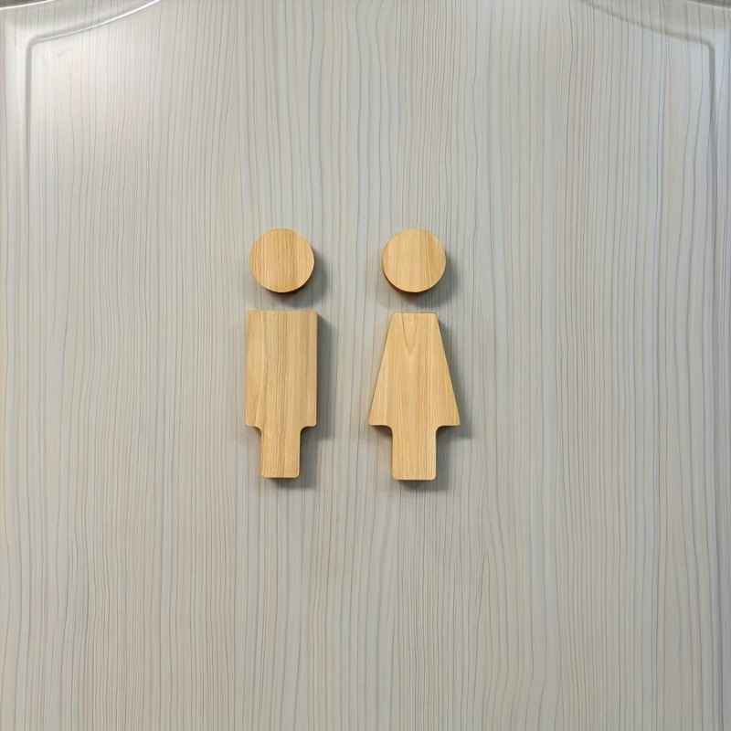 Home Office Bathroom - 2 stuks houten badkamerbord voor toiletdeuren