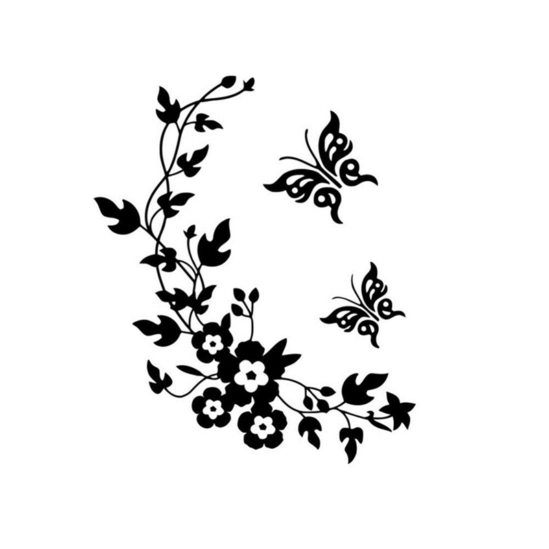 Home Bathroom Wallpaper - Vlinder Bloem Wijnstok Badkamer Muurstickers Woondecoratie