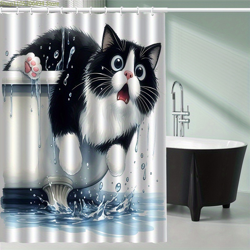 Grappige kat springt uit de ba - Home Bathroom Design Ideas recensie en prijs