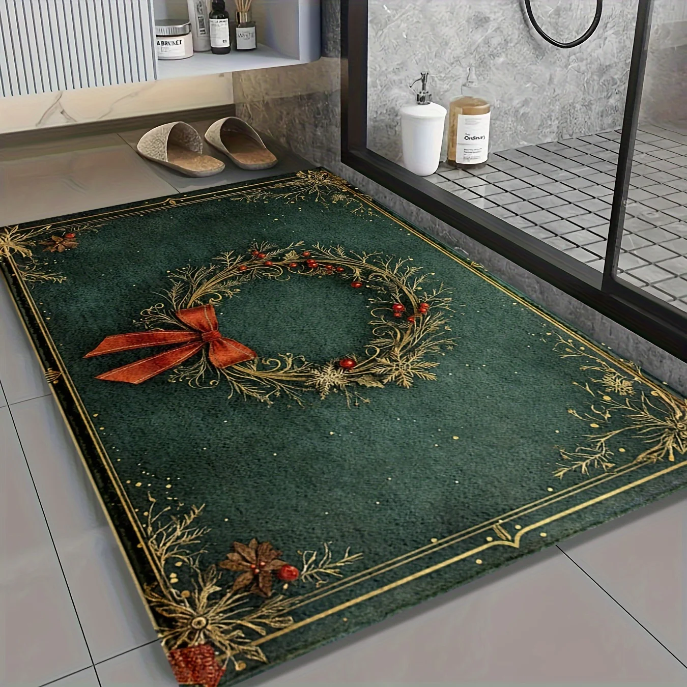 Kerstkrans bedrukt flanellen b - Home Bathroom Design Ideas recensie en prijs