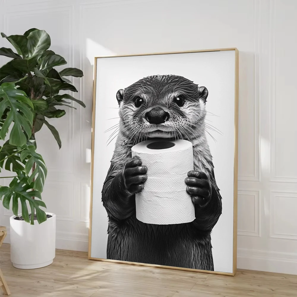 Hooglandkoe Otter Kat Wasbeer  - Home Bathroom Wallpaper recensie en prijs