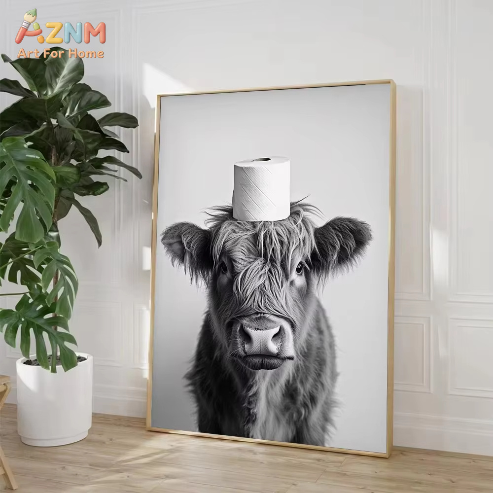 1PC, Highland Cow Otter Cat Ra - Home Bathroom Wallpaper recensie en prijs