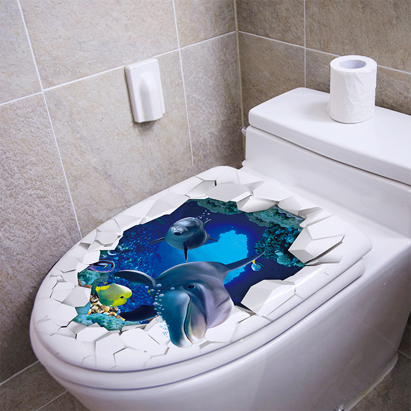 1 st 3D Toiletbril Muursticker - Home Bathroom Wallpaper recensie en prijs