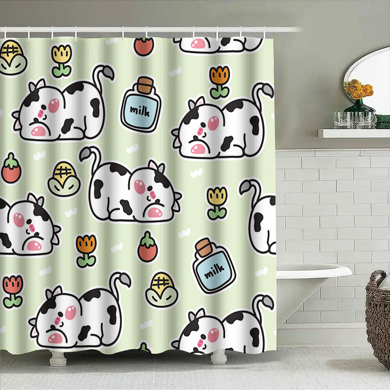 Schattig douchegordijn met koe - Adorable Home Bathroom Ideas recensie en prijs