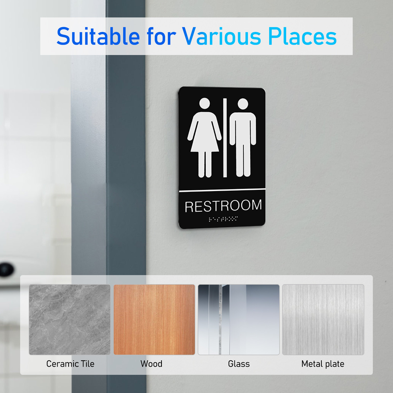 Unisex Braille-toiletbord, zel - Home Office Bathroom recensie en prijs